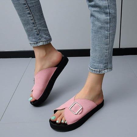 

Womens Spring Trends!AXXD Platform Slippers Flat Shoes Beach Sandals Non-Slip Causal Slippers For Women s Big&Tall Clearance Size 6