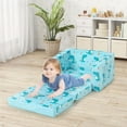 thumbnail image 4 of Costway 2-in-1 Convertible Kids Sofa Children Flip-Out Lounger Couch Upholstered Sleeper, 4 of 9