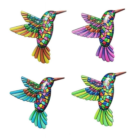 4pcs Metal Hummingbird Wall Art Decor Outdoor Sculpture Indoor Outdoor Hanging