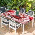 thumbnail image 2 of Pink Valentine's Day Table Cloths for 6 Foot Rectangle Tables, Love Heart Truck Roses Gnomes Patio Waterproof Elastic Fitted Tablecloths, Washable Rectangular Table Cover for Camping, 2 of 8