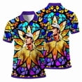 thumbnail image 2 of HOMYGIFTS Custom Face Stained Glass Golf Polo Shirt, Personalized Men’s Short Sleeve Sports Polo with Photo, Colorful Artistic Print, 2 of 10