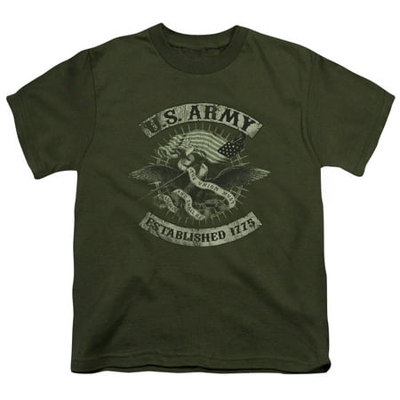 Army-Union Eagle - Short Sleeve Youth 18-1 Tee, Military Green - Large