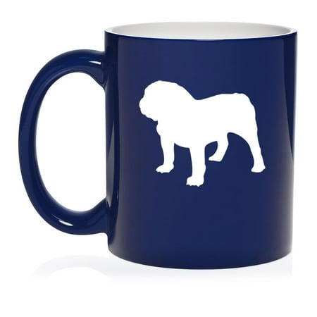 

Bulldog Ceramic Coffee Mug Tea Cup Gift for Her Him Friend Coworker Wife Husband Dog Lover (11oz Blue)