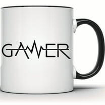 Gamer Mug - Funny Video Game Gift for Him - Retro Gaming Mug for PC & Console Gamers - Unique Gaming Gift - 11 Ounce Black Rim Handle Novelty Coffee Cup - WMUG1246-BLK