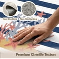 thumbnail image 6 of ODIKA 3'x5' Washable Throw Rug Stain Resistant, Low Profile, Non-Slip Striped Marine Coral Reef Seashell Border Starfish Motifs Nautical Flowing for Entryway, Kitchen, Mudroom, 6 of 7