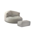 thumbnail image 2 of Sofá perezoso, sofá individual con sillón otomano, sofá redondo para adultos, sofá individual de ocio, silla tipo puf para dormir Gris, 2 of 8