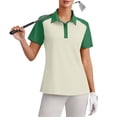 thumbnail image 4 of Soyumi Womens Golf Shirt Polo Shirts for Women Short Sleeve Button Lapel Collared Summer Tops Casual Work Blouses Tees, Beige, 4 of 9