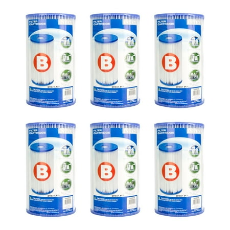 - Intex Pool Easy Set Type B Replacement Filter Pump Cartridge | 29005E (6 Pack)