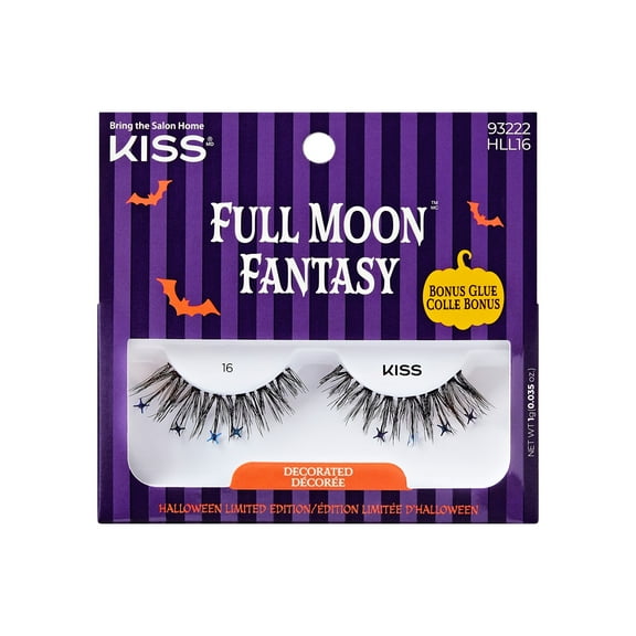 KISS Full Moon Fantasy Decorated, False Eyelashes, Sorceress' Secret, 12 mm, 1 Pair