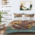 thumbnail image 3 of Queen 4 Piece Bedding Set Retro Country Star Sunflower Berry Soft Breathable Duvet Cover and Pillowcase,Farmhouse Wood Board Duvet Cover Set Washable Bed Sheets for Bedroom Dormitory Guest Room, 3 of 7