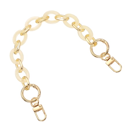 Uxcell Acrylic Purse Strap 12 Handbag Strap Chain Replacement Bag Handle Extender Straps Purse Shoulder Chains Accessories for Purse Bag DIY Crafts Beige