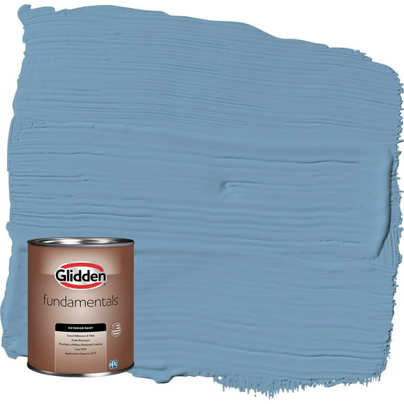 Glidden Fundamentals Walden Pond / Blue Flat Exterior Paint, 1 Quart