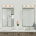 thumbnail image 5 of Kira Home Everett 24" Integrated LED Light, 30W 3000K Light, Minimalist Bathroom Wall Sconce, Frosted Acrylic Blocks, 5 of 9