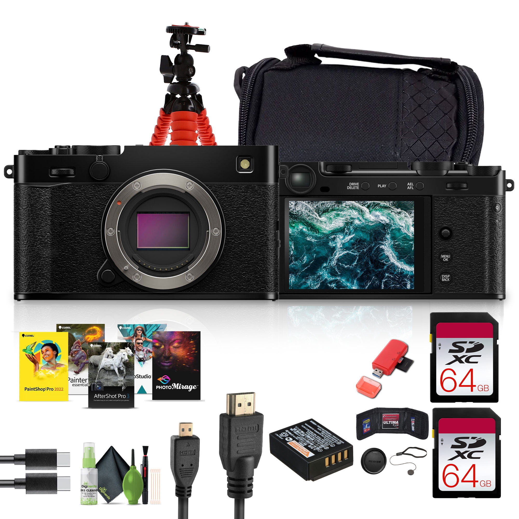Fujifilm X100 【純正付属品多数あり】 FUJIFILM X100 VI Digital Camera (Black) with 32GB Memory Card +