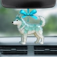 thumbnail image 4 of Adorno de perro de vidrio marino Decoración hecha a mano para hogar, coche o regalo – Pomerania, Husky, razas Alaskan – estilo cabaña costera, materiales reciclados, 4 of 5