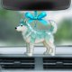 thumbnail image 4 of Adorno de perro de vidrio marino Decoración hecha a mano para hogar, coche o regalo – Pomerania, Husky, razas Alaskan – estilo cabaña costera, materiales reciclados, 4 of 5