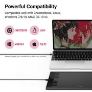 UGEE M708 10 x 6 Graphics Drawing Tablet, 8192 Pressure Sensitivity, Black