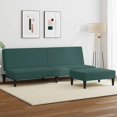 thumbnail image 1 of vidaXL Canapé-Lit 2 Places avec Pouf Vert Foncé en Velours, 1 of 5