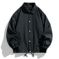 thumbnail image 2 of kamemir Jackets for Men Men's Corduroy Button Down Shirts Casual Long Sleeve Shacket Jacket with Flap Pockets(Black,XL), 2 of 6