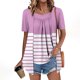 thumbnail image 2 of Camisetas de Manga Corta de Verano para Mujeres, Moda Impresa Falsa de Dos Piezas de Cuello Redondo para Uso Casual, Diario Y de Fiesta, 2 of 7