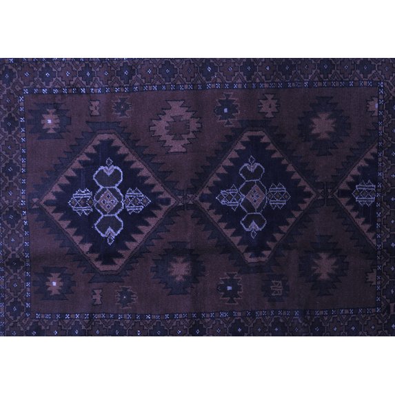 Ahgly Company Machine Washable Indoor Rectangle Persian Blue Traditional Area Rugs, 2' x 5'