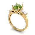 thumbnail image 2 of 2.5 ct Oval Cut Natural Peridot Three-Stone Engagement Ring for Women in 18K Yellow Gold, 2 of 5