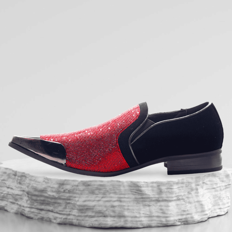 fitted lace wedding dress Amazon.com | FERUCCI Men Red Velvet Slippers Loafers Flat with Red Spikes  Rivets (6)