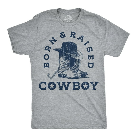 Mens Funny T Shirts Born And Raised Cowboy Sarcastic Western Graphic Novelty Tee For Men Graphic Tees