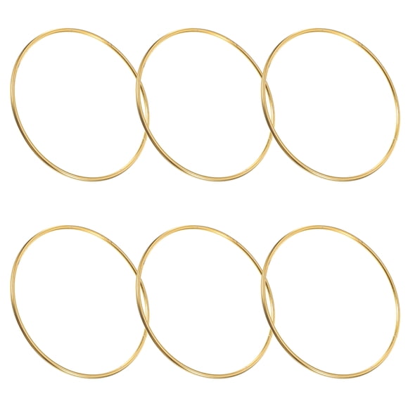 FONDOTIN 6pcs Golden Metal Circle for Crafting Rings Wreath Making DIY Material for Women