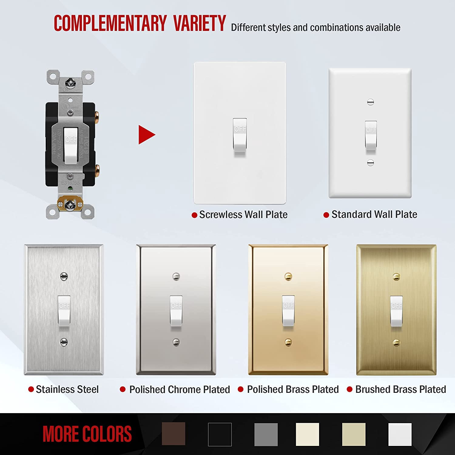 ENERLITES 20 Amp Heavy Duty Toggle Light Switch, Single Pole, 20A 120/277V, Grounding Screw, Commercial Grade, UL Listed, 81201-W, White