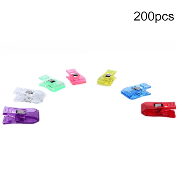 Pinza de coser de retales, pinza pequeña para coser, manualidades de bricolaje, posicionamiento de plástico, herramienta de patchwork, color al azar, 200 piezas Vogacara HA5096-03