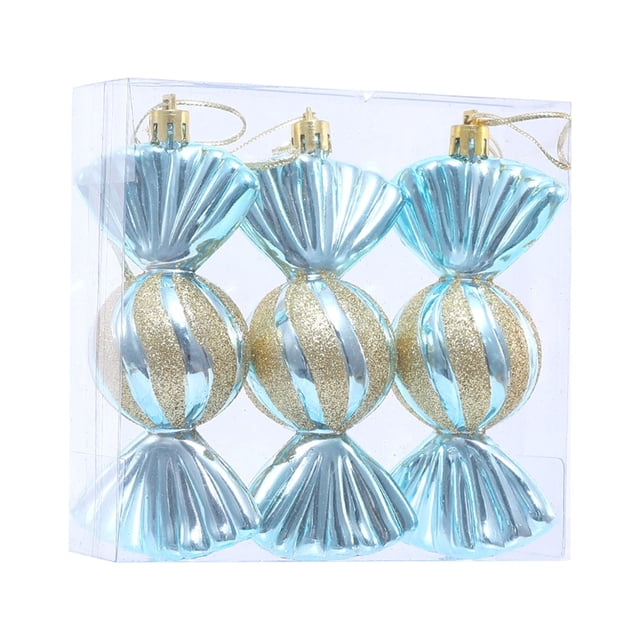 Decoraciones Del Árbol de Navidad, 3Pcs Decoraciones Colgantes de Dulces de Navidad Glitter, Frascos de Dulces Decorativos de Mentas de Plástico para la Decoración de la Fiesta Del Hogar Del Árbol