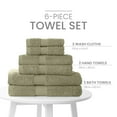 thumbnail image 3 of Martex 6-Piece 100% Ringspun Cotton Towel Set, Quick Dry Soft & Absorbent, Green, 3 of 8