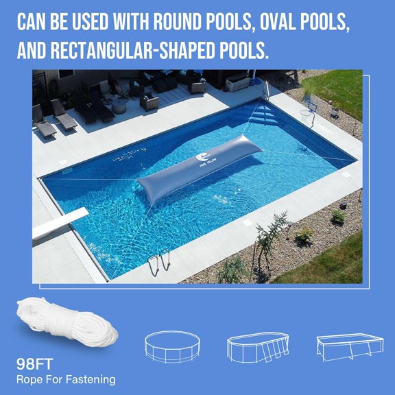 Pool Pillow - 4 x 15 Ft Blue Vinyl Winterizing Air Pillow for Above Ground Swimming Pool Covers
