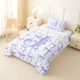 thumbnail image 2 of Manfei Kawaii Bow Personalized Initial J Twin Comforter Sets 3-Piece for Girls,Polka Dots Bowknot Alphabet Bedding Set for Kids Teens,Ultra Soft Home Decor, 2 of 6
