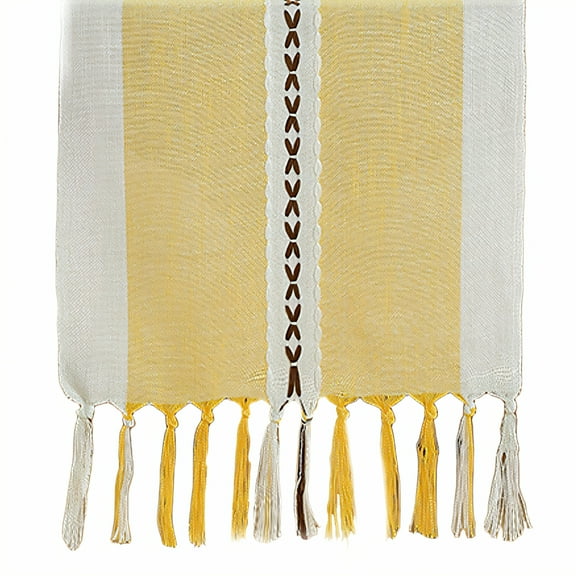 AUQ Table Runner,Flexible Fiber Textile Table Runners 72 Inches Long,Sharp Surface Pattern Farmhouse Table Runner,Yellow,33*183cm