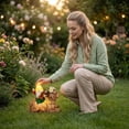 thumbnail image 5 of 9.13in Solar Garden Gnome Riding Highland Cow Statue Outdoor Yard Decor, Farmhouse Solar Lighted Gnome Figurine Patio Lawn Garden Decoration, 5 of 6