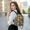 thumbnail image 6 of FORMRS Mini Backpack Purse for Women Quilted Travel Daypack Casual Shoulder Bag, Yellow Geometric, 6 of 7