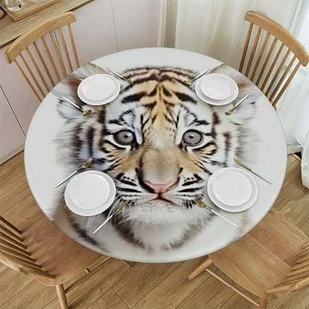 

ONETECH Tiger Cub Round Table Cloth 100% Polyester Fiber - Festive Home Decoration 46-50