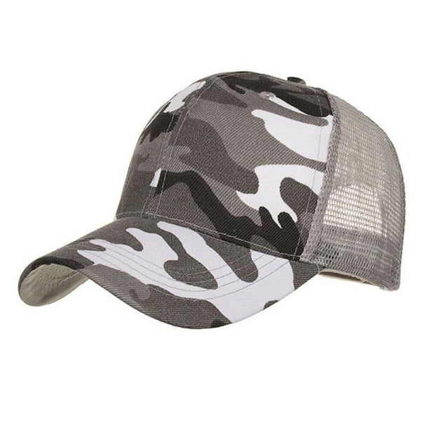 Minnieouse Gorra de béisbol de camionero de malla para hombre, gorra de verano de hueso Masculino de camuflaje, gorra militar para hombre, gorra de Sombreros gris Minnieouse OD2723-02B