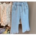 thumbnail image 7 of Ruyang Girls Polka Dot Flare Leggings Kids Cute Slim Pants Thin Cotton High Waist Bell Bottoms Soft Stretchy Trousers, 7 of 7