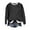 Black, variant on Women's Contrasting Color Round Neck Long Sleeve Casual Sweatshirt, Soft Cotton Pullover Top with Contrast Cuffs and Double Needle Stitching for Autumn Winter, Daily Wear and Party Outfits Black L
