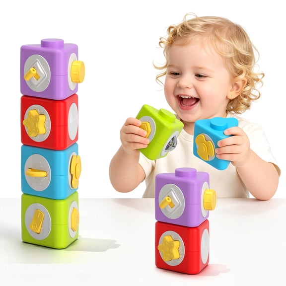 Stacking Toys for Toddlers 1-3, Montessori Baby Toys for 6  Months, Sensory Stacking Blocks, Toddler Toys, Preschool STEM Learning Toys, Perfect Birthday Gift for Boys Girls 1 2 3 Year Old