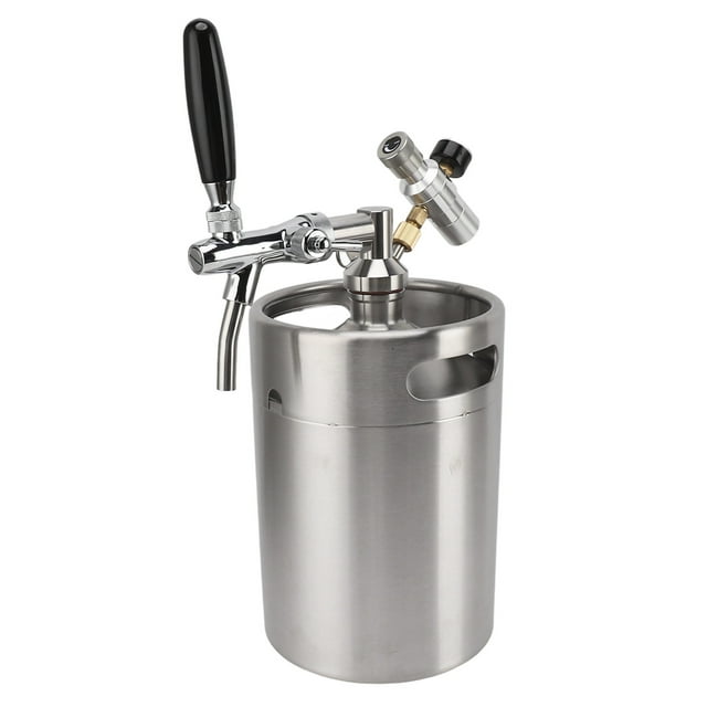 Distributeur de Bière Pressurisé, Mini Growler en Acier Inoxydable pour Bar