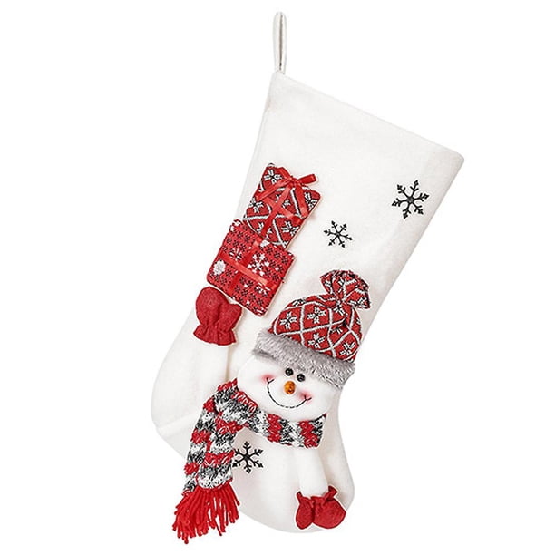 Medias navideñas, calcetines navideños de felpa, medias colgantes para chimenea navideña para decoraciones de fiesta de Navidad navideñas en familia
