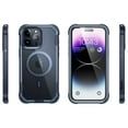 thumbnail image 6 of i-Blason Ares Mag for iPhone 15 Pro Max Case [6.7 inch] with Screen Protector, [Compatible with MagSafe] Clear Slim Full-Body Shockproof Rugged Bumper Case (Navy), 6 of 6
