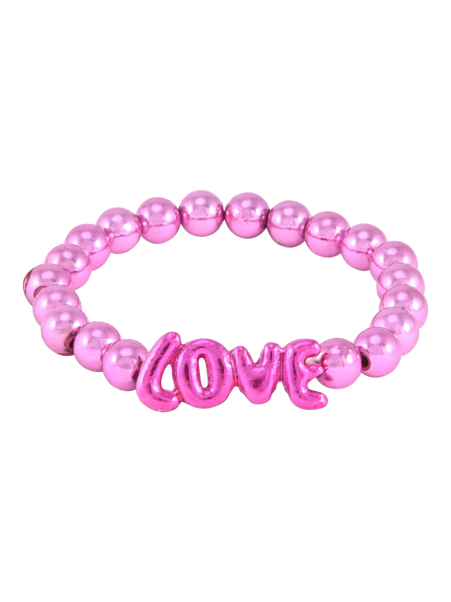 Justice Girls Pink Glitter Silicone Strap Led Watch with Matching Stretch Bracelets; JSE4016WM