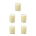 thumbnail image 2 of Matsuzay Lámpara de de decoración LED sin llama de luz de té de plástico eléctrico con luz de vela, superficie acanalada, beige Lágrimas Beige 5piezas Matsuzay CBP155246, 2 of 4