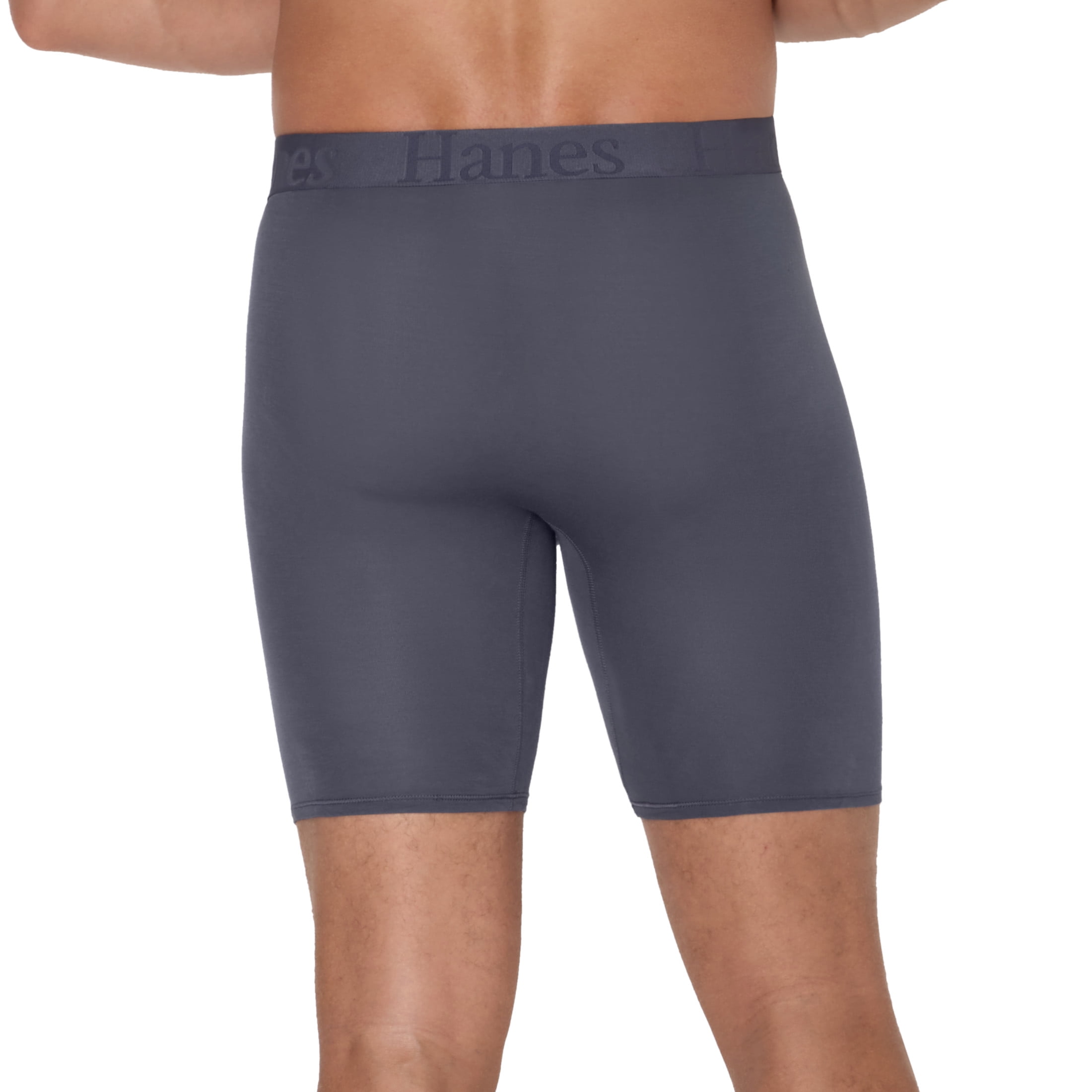 Hanes Originals Men's SuperSoft Boxer Brief Underwear Pack, Longer Leg, Total Support Pouch, Assorted, 3-Pack