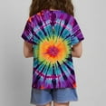 thumbnail image 5 of AherBiu Toddler Girls Clothes Tie-Dye Tops Short Sleeve Summer Casual Loose Crewneck Top Tees Tshirt for Kids, 5 of 5